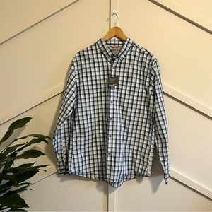 Eddie Bauer Men’s Travex Poplin Plaid Button Up Shirt